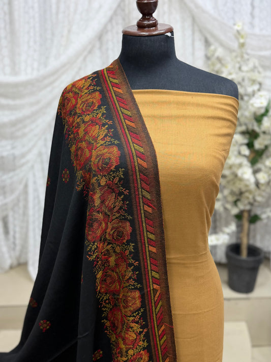 3 Piece Kani Shawl Suit | Plain Marina Suit With Kani Pashmina Shawl Perfect Gift