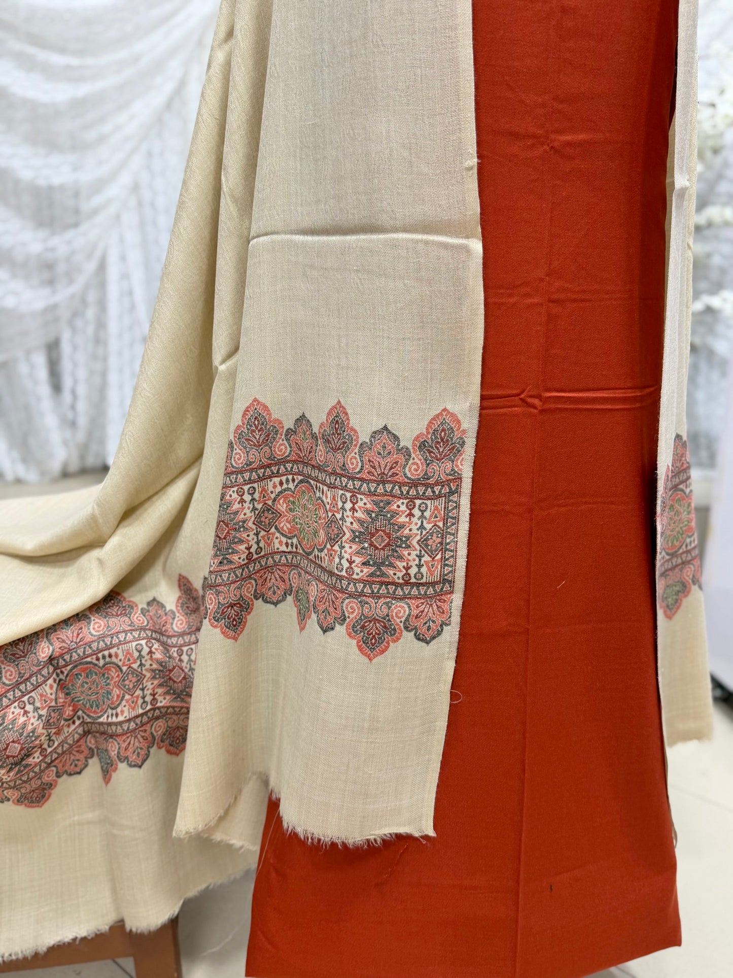 3 Piece Kani Shawl Suit | Plain Marina Suit With Kani Pashmina Shawl Perfect Gift