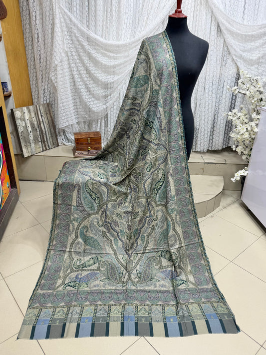 Qalamkar Shawl on Toosh Base | Made in Kashmir Multicolor Floral Design | Q110