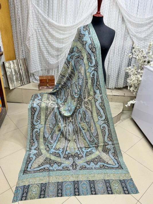 Qalamkar Shawl on Toosh Base | Made in Kashmir Multicolor Floral Design | Q108