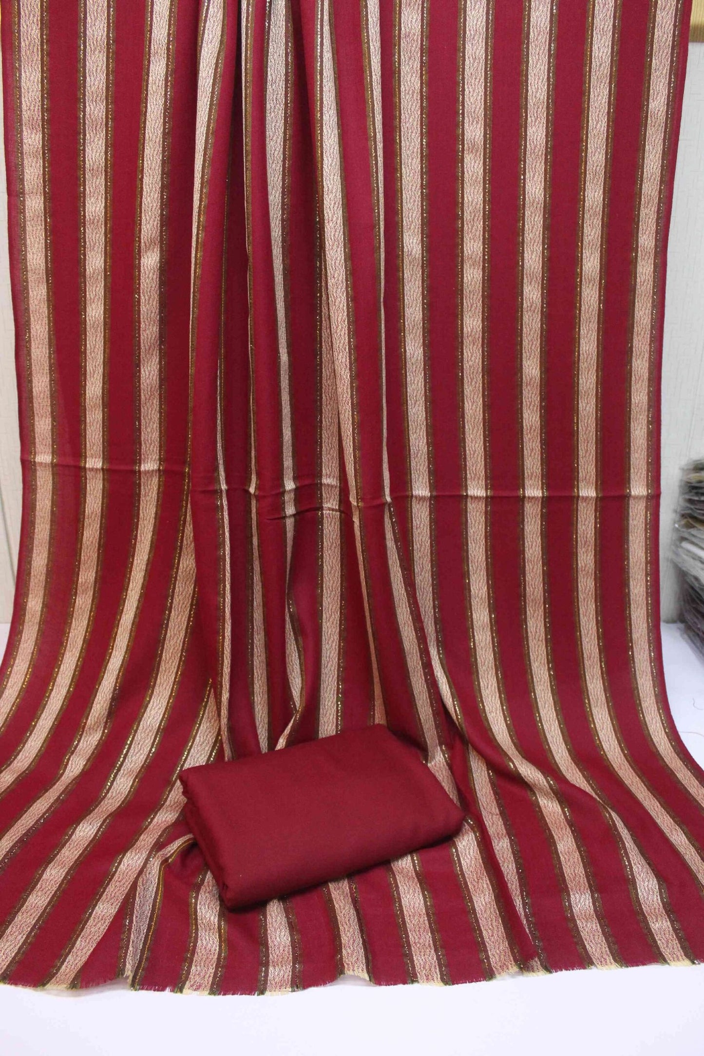 3 Piece Suit | Plain Marina Suit With Pashmina Lining Shawl Perfect Gift Great Price