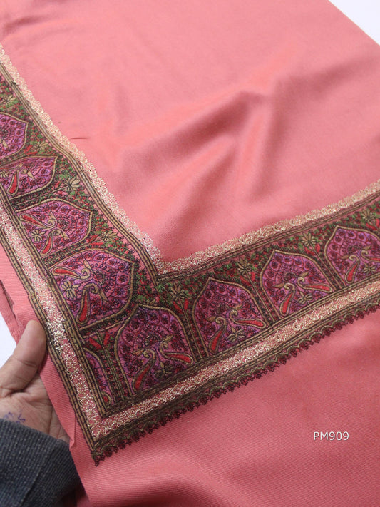 Pashmina Shawl | Papermache Border with Tilla Embroidery Fancy Shawl Perfect Gift 2024 Design