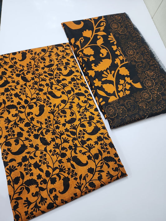 3 Piece Doriya Lawn Printed Suit With Lawn Dupatta