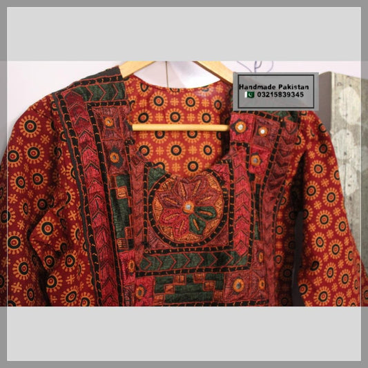 Ajrak Handmade Shirt - Stitched - SP2