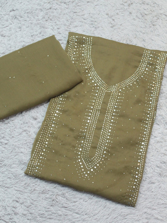 2 Piece Chiffon Mukesh Work Handmade Suit | Shirt Dupatta