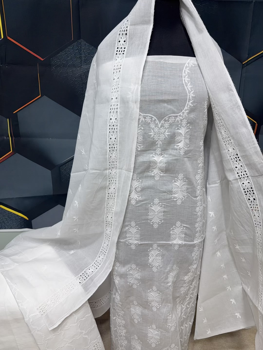 3 Piece Gala Daman Chikankari Lawn Suit | Lawn Embroidered Dupatta