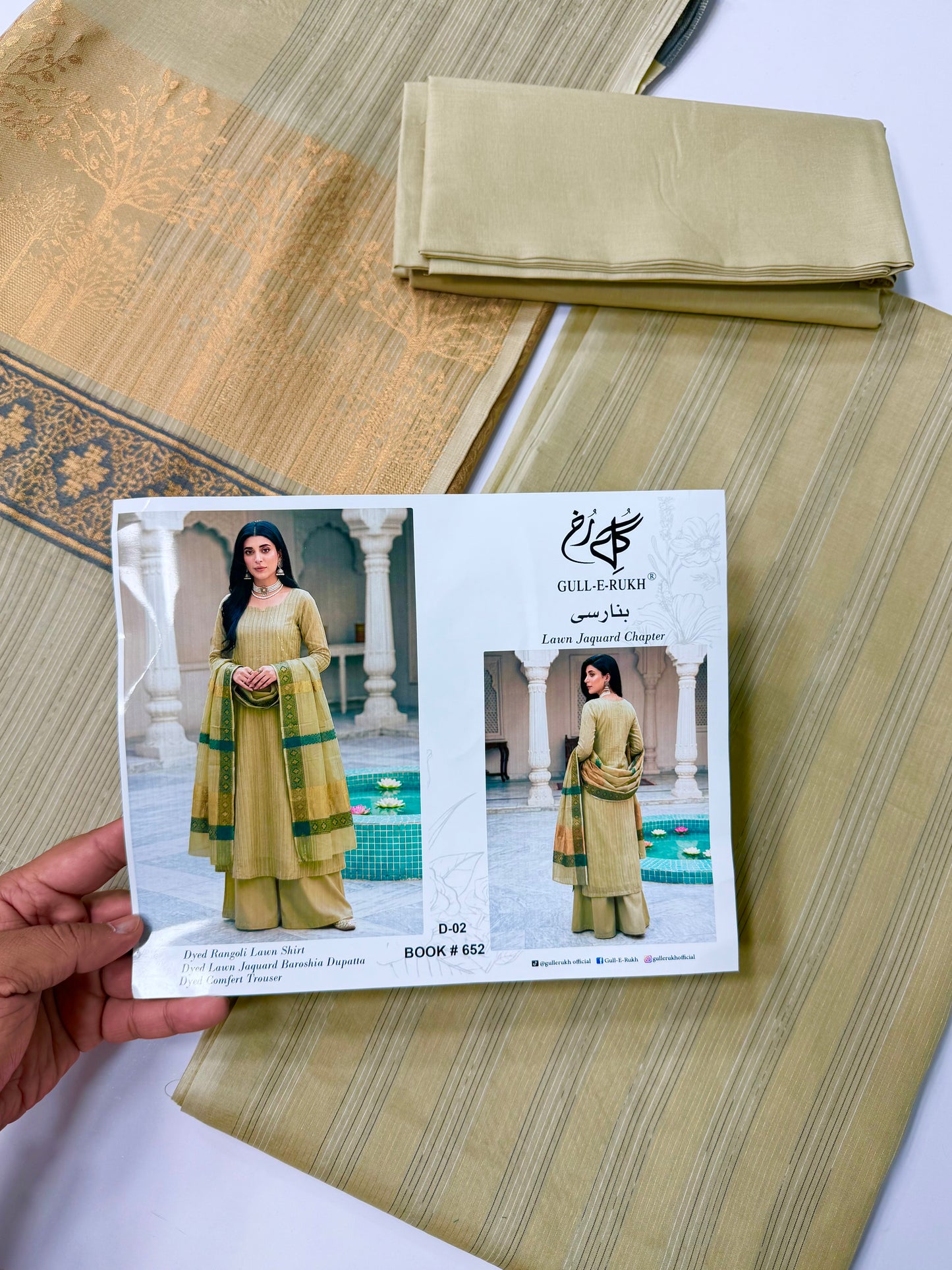 3 Piece Rangoli Lawn Suit With Lawn Kani Dupatta | Skin