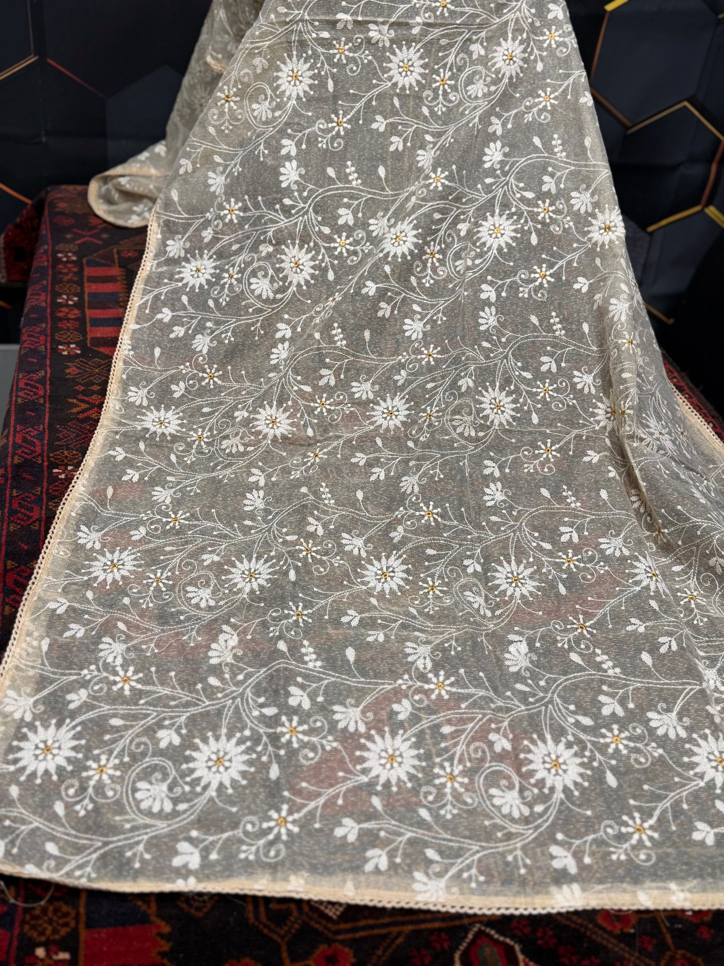 Masoori Embroidered Dupatta Chikankari Shadow Work | MS105