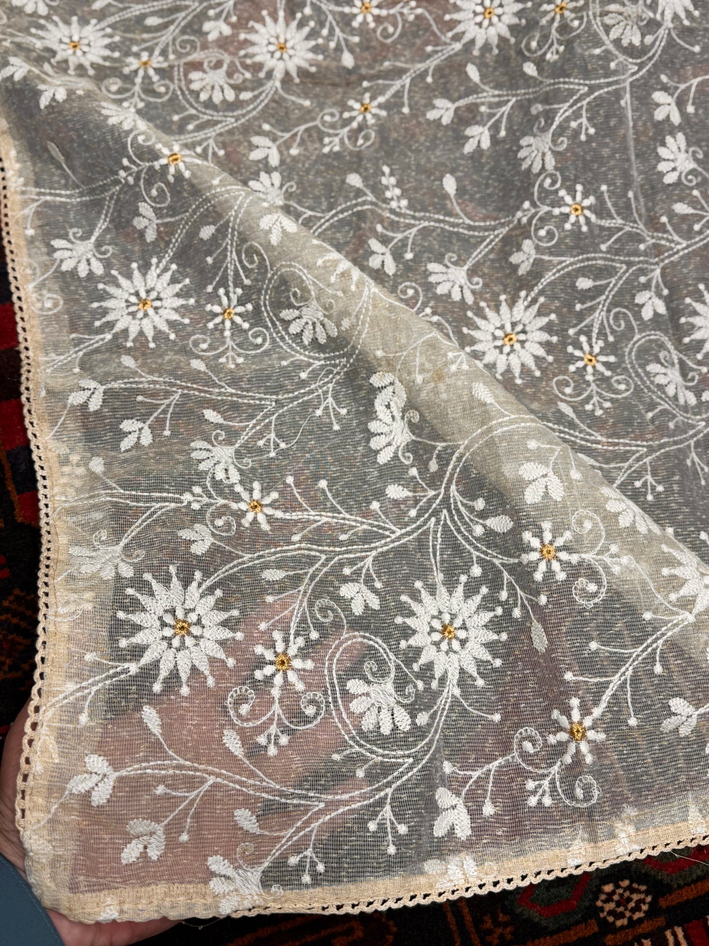 Masoori Embroidered Dupatta Chikankari Shadow Work | MS105