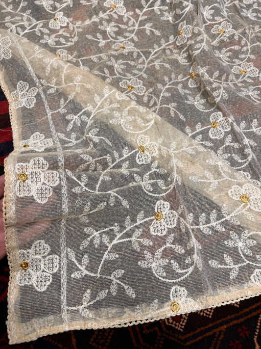 Masoori Embroidered Dupatta Chikankari Shadow Work | MS102
