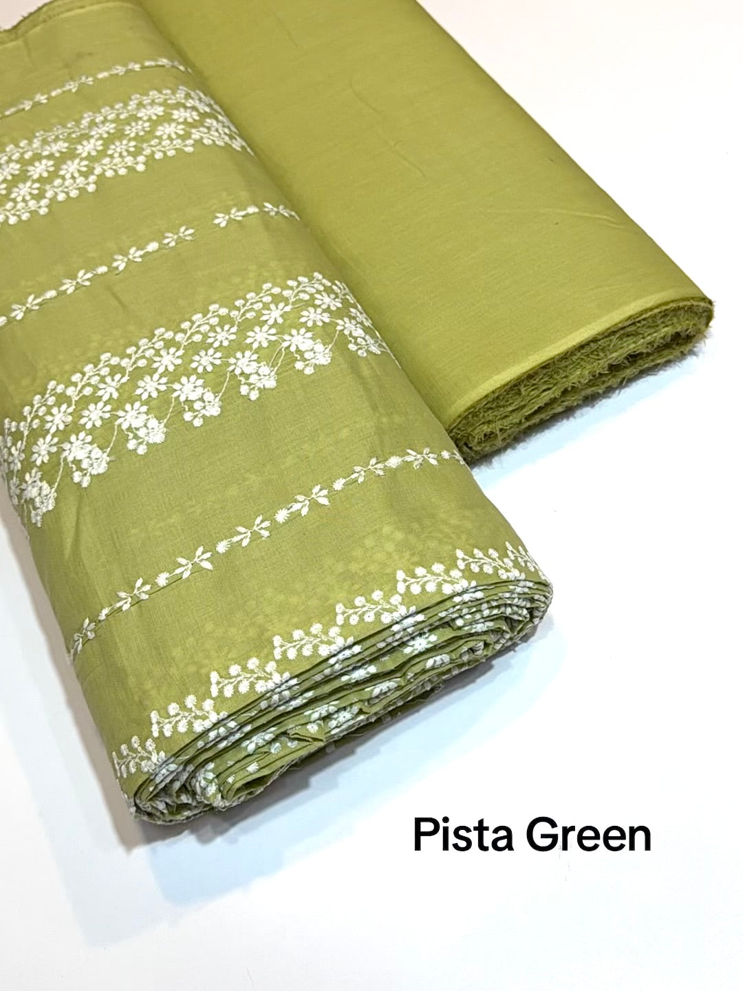 2 Piece Lawn Chikankari Suit 6 Yards Fabric | Pista Green