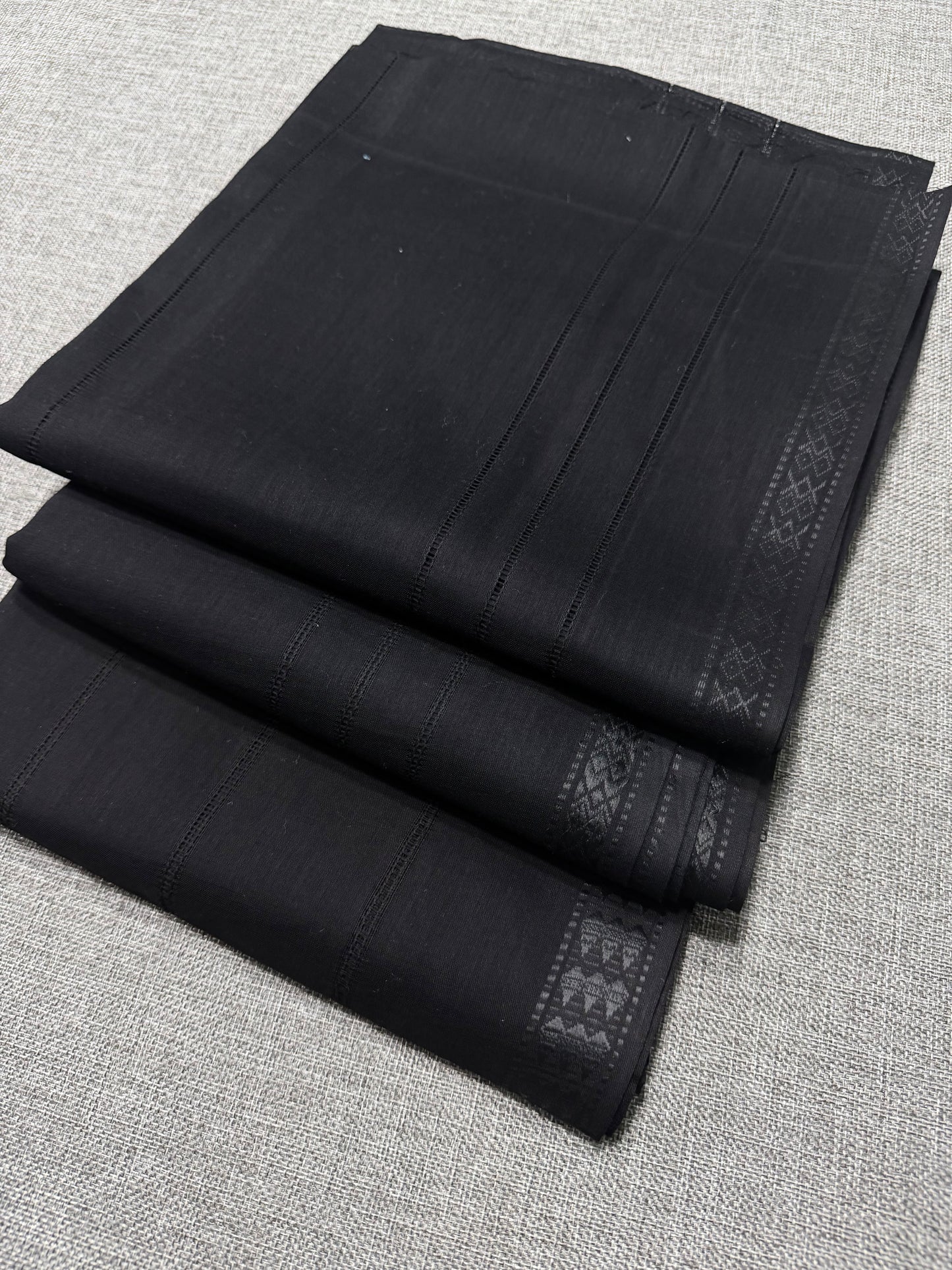 Black Tarkashi Lawn Shawl Jamawar Border