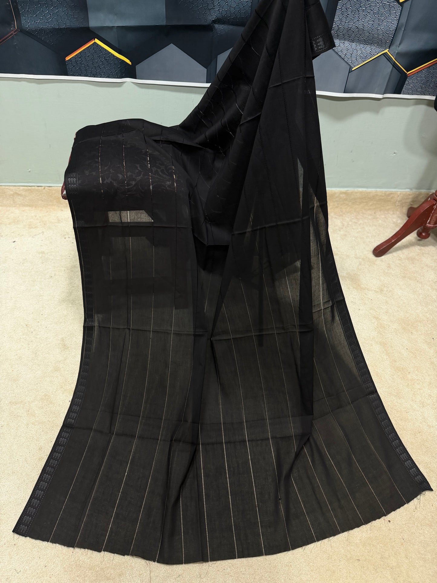 Black Tarkashi Lawn Shawl Jamawar Border