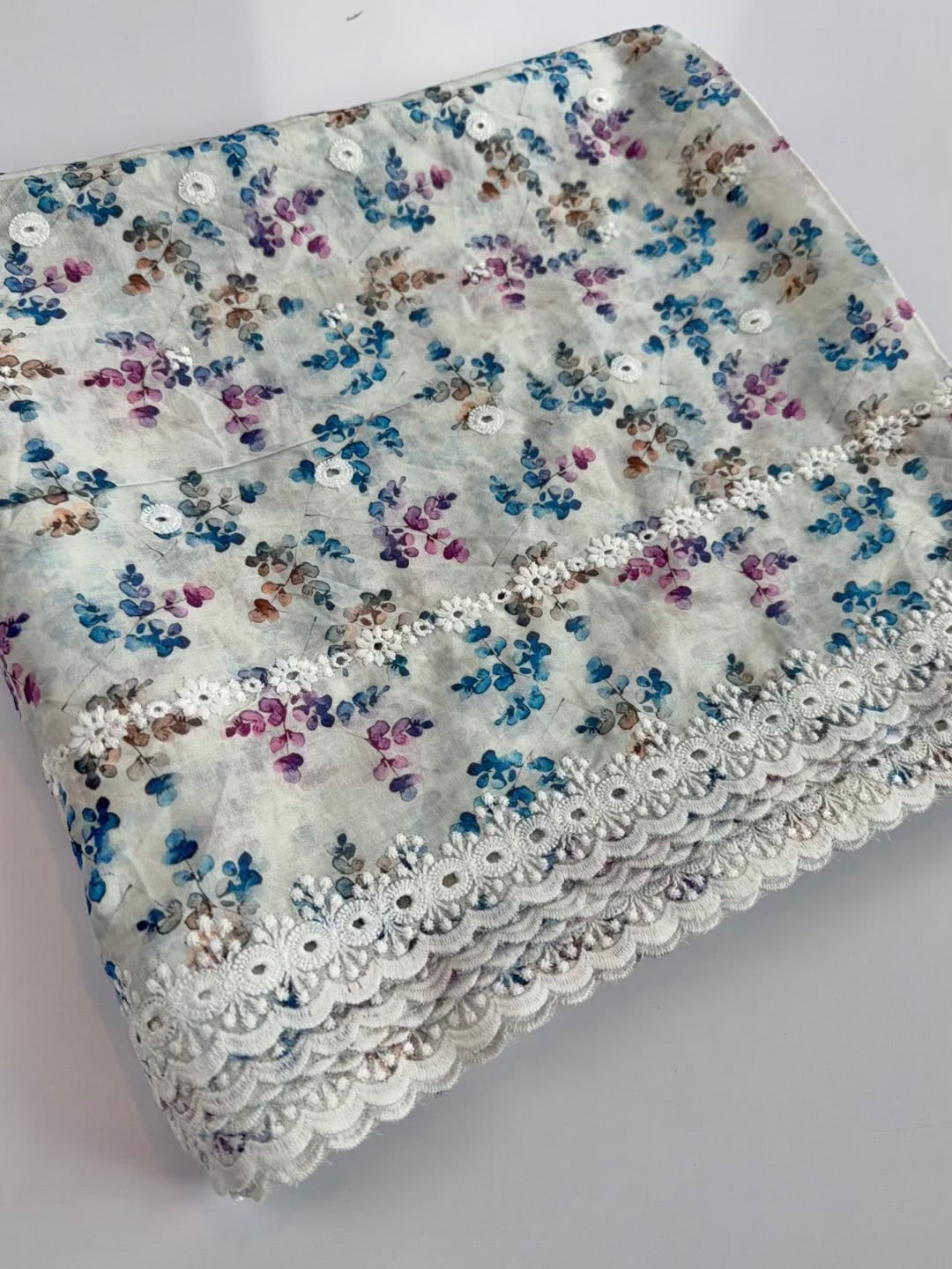 Chikankari Printed Shawl - Pure Lawn Full Size Shawl