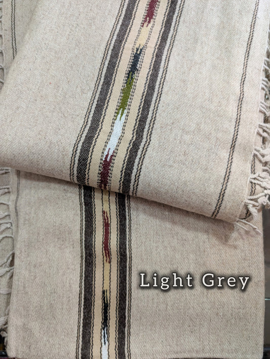 Gents Shawl Thick Wool | Pure, Fine and Soft Wool Islampur Swat Khaddi Made Shawl Perfect Gift | Light Grey