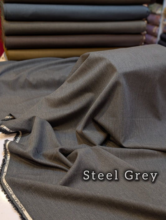 Gents Winter Suit - Wool - Premium Quality Plain Suit | Steel Grey