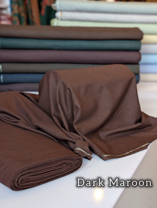 Gents Winter Suit - Wool - Premium Quality Plain Suit | Dark Maroon