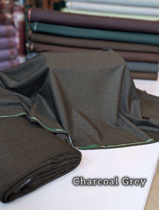 Gents Winter Suit - Wool - Premium Quality Plain Suit | Charcol Grey