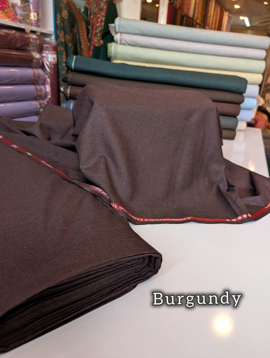 Gents Winter Suit - Wool - Premium Quality Plain Suit | Burgundy