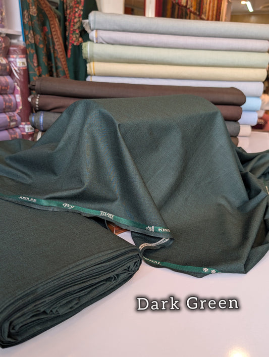 Gents Winter Suit - Wool - Premium Quality Plain Suit | Dark Green