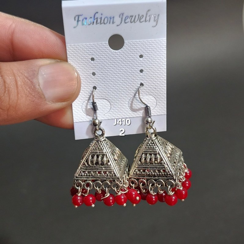 Large Oxidized Jhumkay Metal Earrings