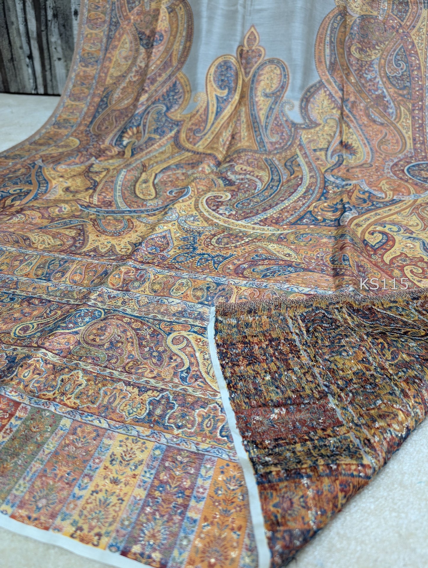 Luxury Kani Silk Shawl, Wedding Wrap Perfect Gift Made in Kashmir | KS115