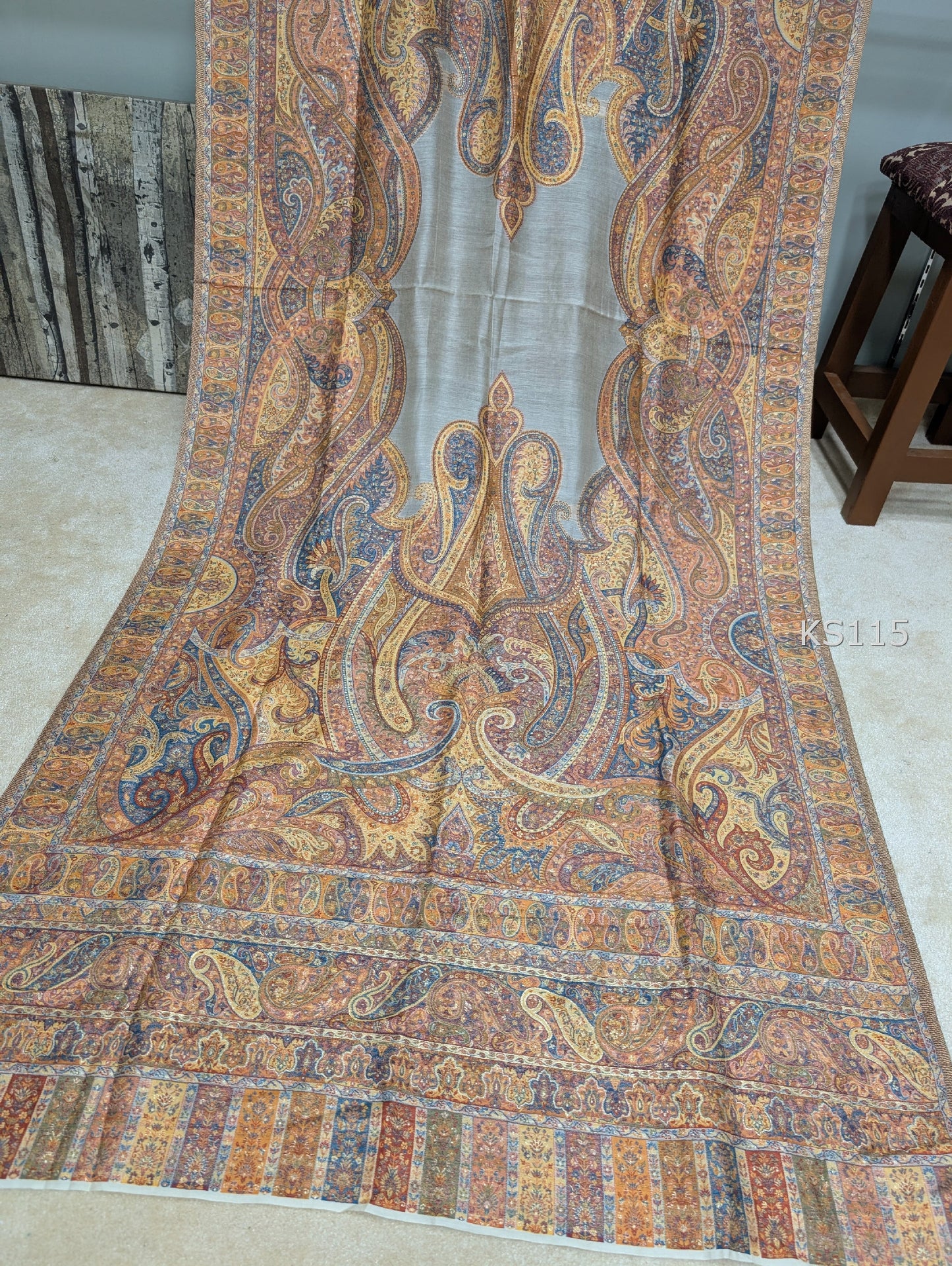 Luxury Kani Silk Shawl, Wedding Wrap Perfect Gift Made in Kashmir | KS115