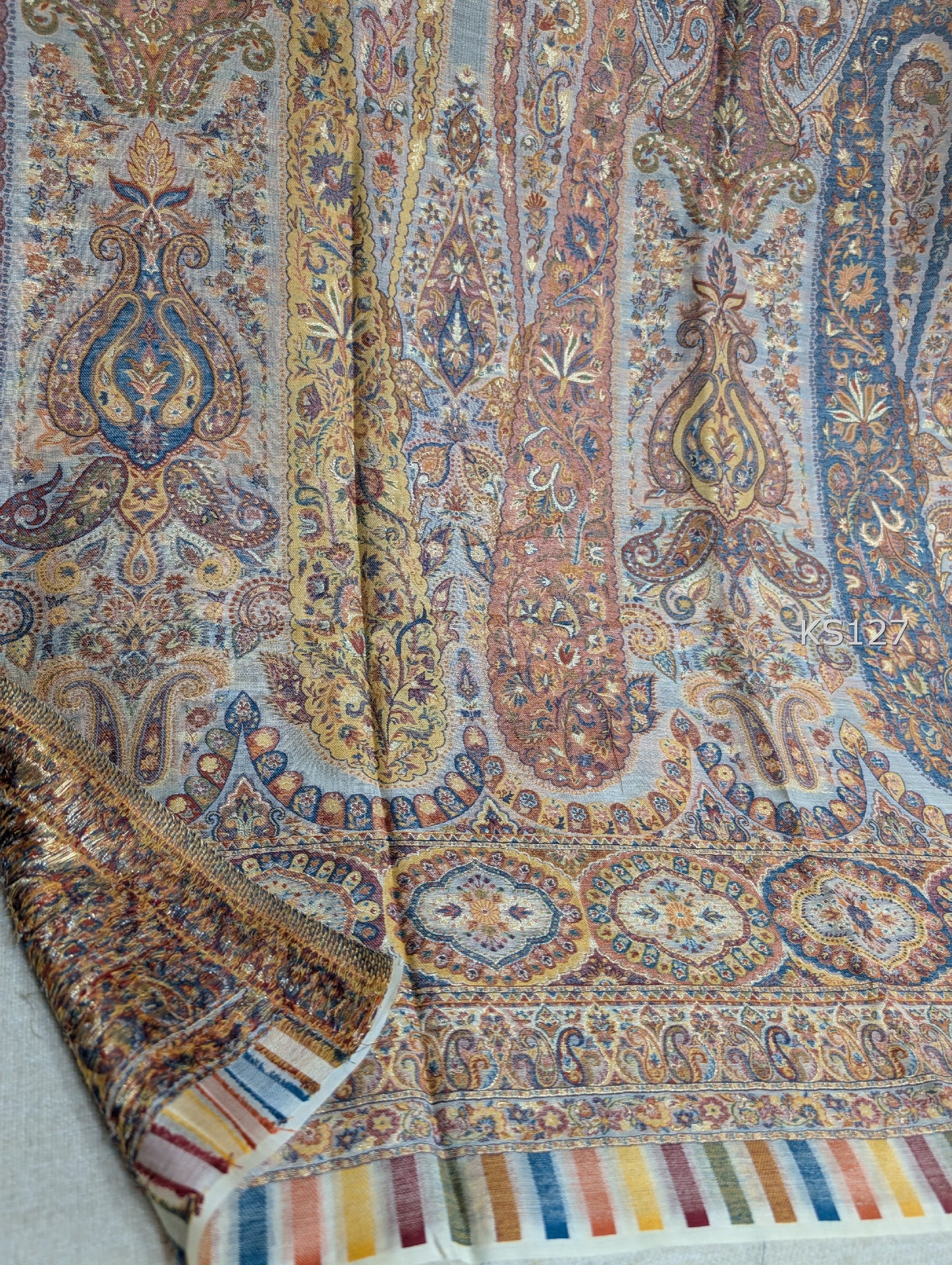 Luxury Kani Silk Shawl, Wedding Wrap Perfect Gift Made in Kashmir | KS127