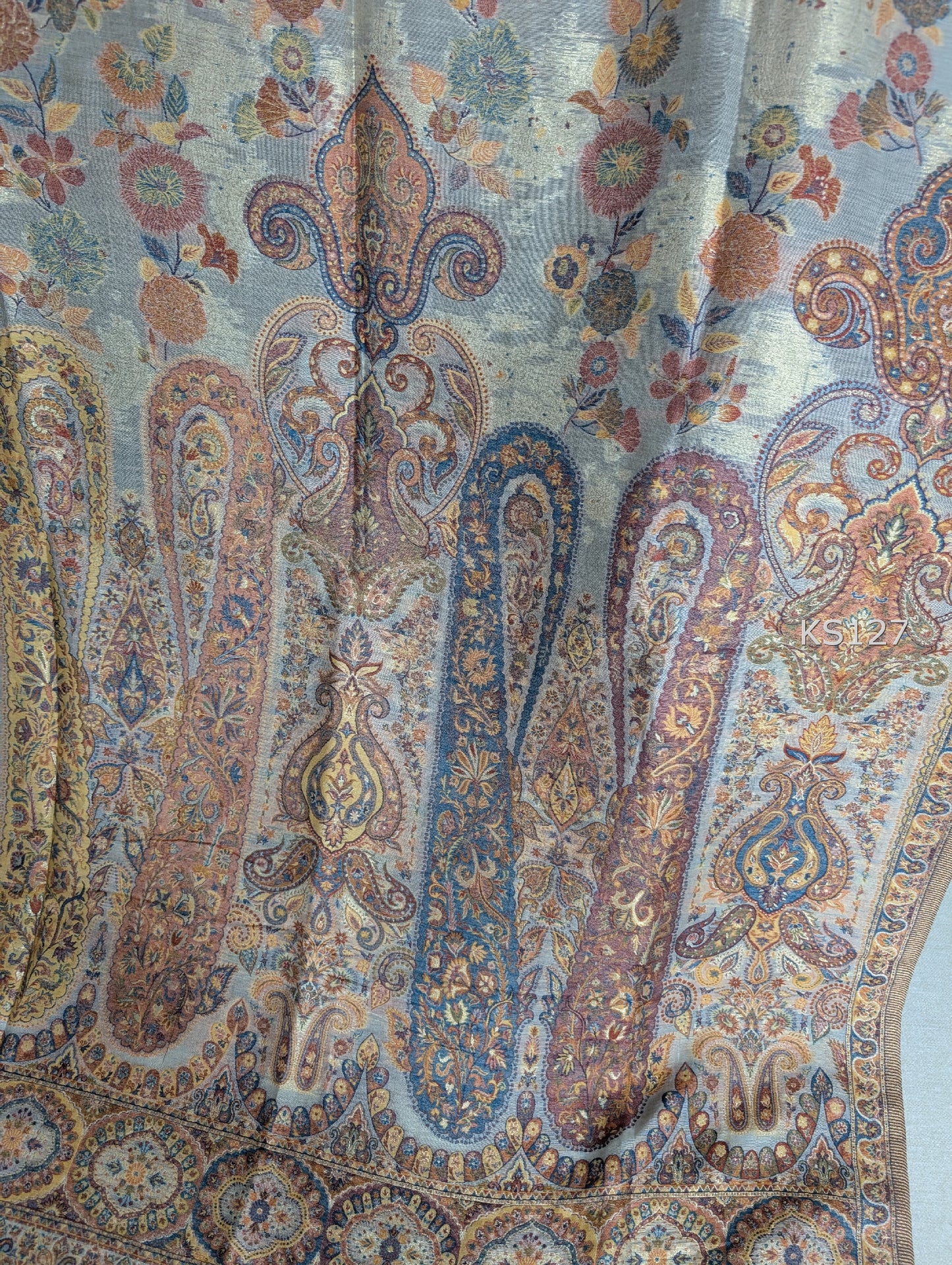 Luxury Kani Silk Shawl, Wedding Wrap Perfect Gift Made in Kashmir | KS127