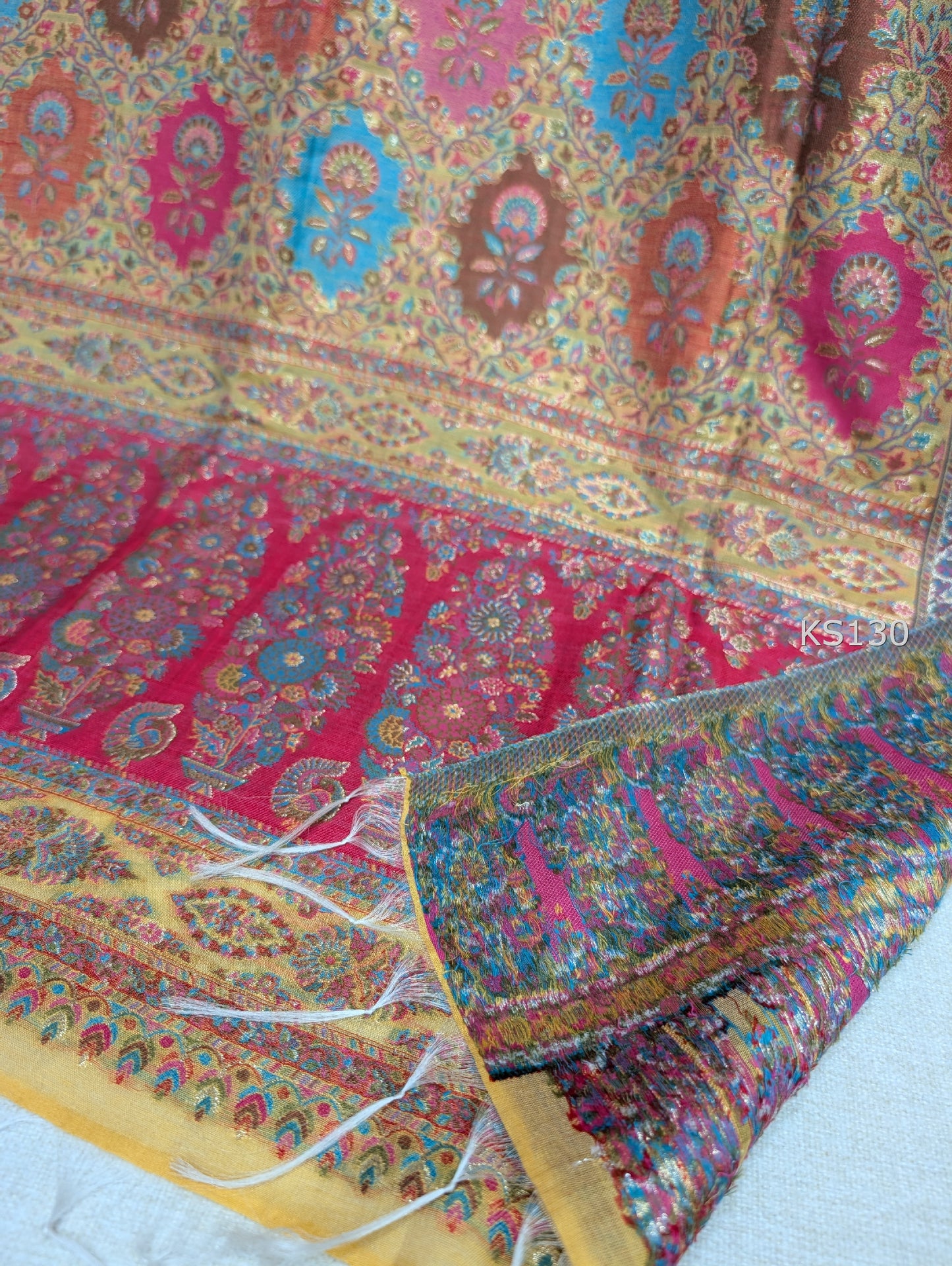 Luxury Kani Silk Shawl, Wedding Wrap Perfect Gift Made in Kashmir | KS130