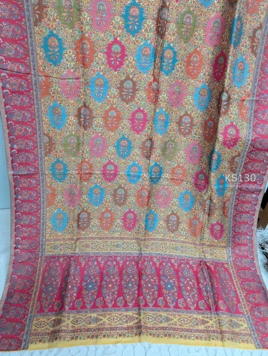 Luxury Kani Silk Shawl, Wedding Wrap Perfect Gift Made in Kashmir | KS130