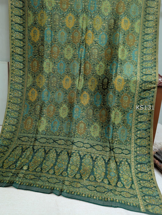 Luxury Kani Silk Shawl, Wedding Wrap Perfect Gift Made in Kashmir | KS131