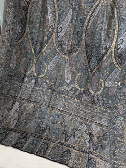 Luxury Kani Silk Shawl, Wedding Wrap Perfect Gift Made in Kashmir | KS134
