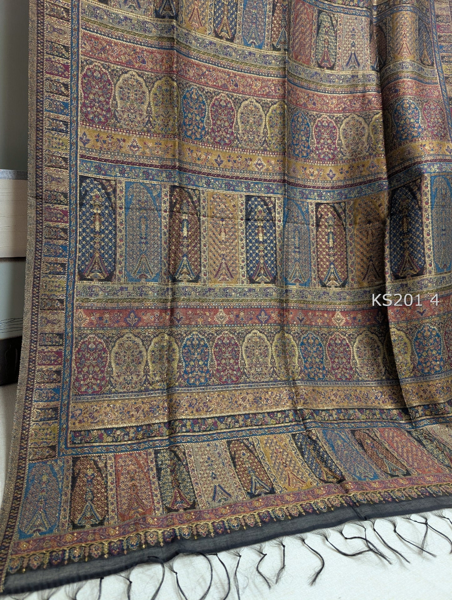 Luxury Kani Silk Shawl, Wedding Wrap Perfect Gift Made in Kashmir | KS201