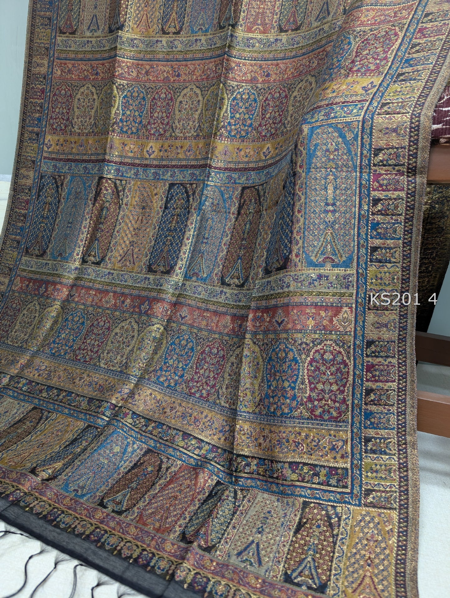 Luxury Kani Silk Shawl, Wedding Wrap Perfect Gift Made in Kashmir | KS201