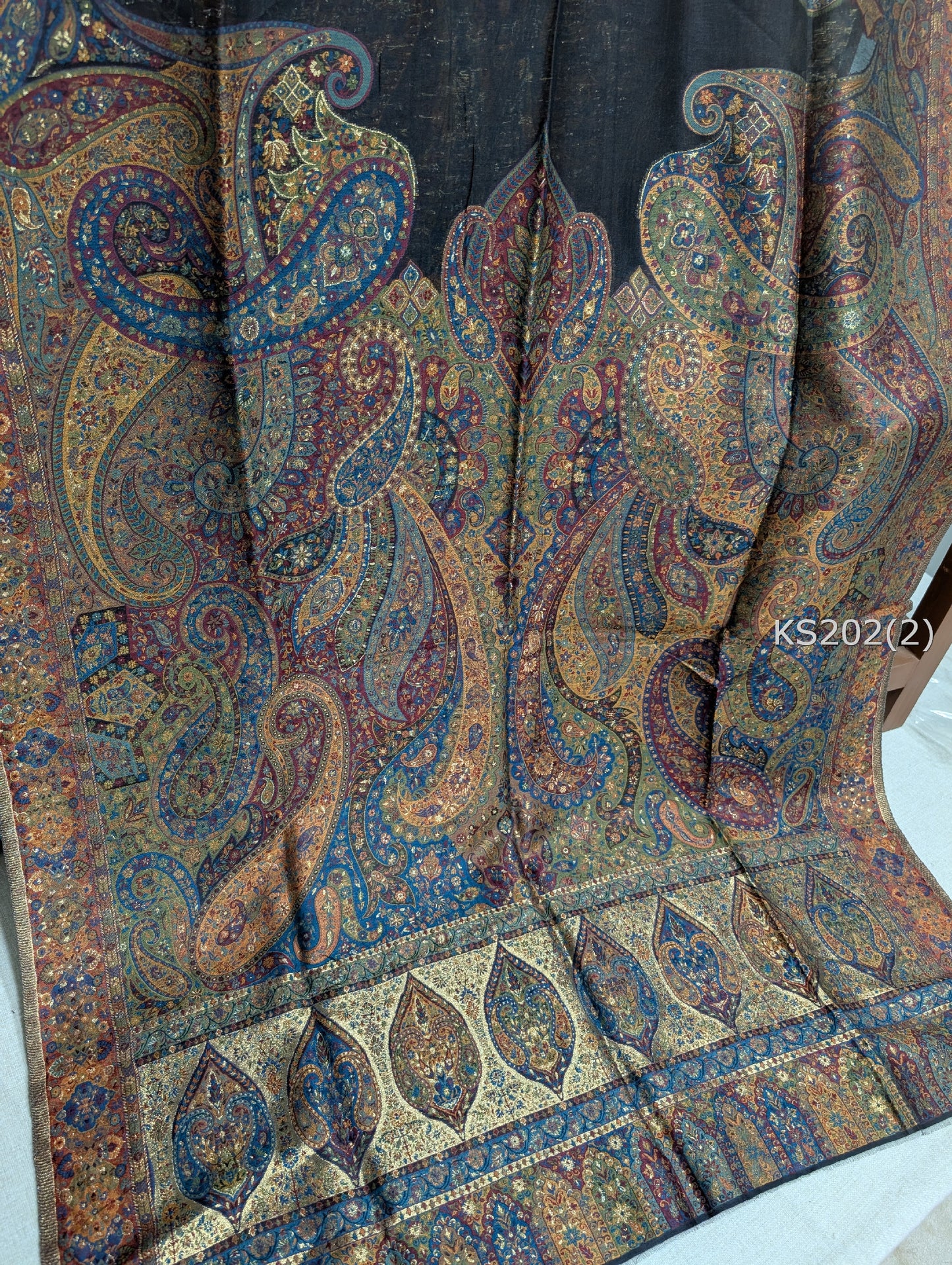 Luxury Kani Silk Shawl, Wedding Wrap Perfect Gift Made in Kashmir | KS202