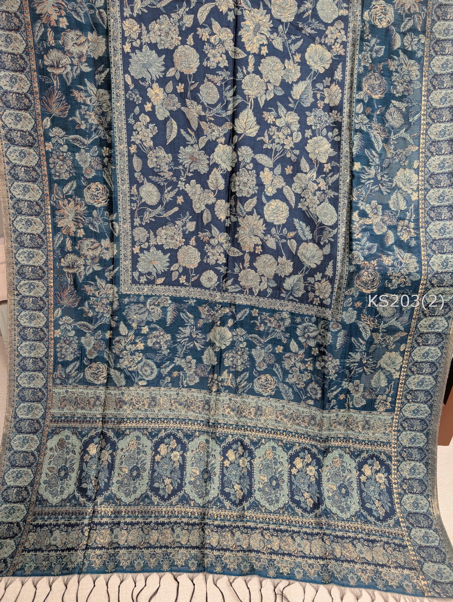 Luxury Kani Silk Shawl, Wedding Wrap Perfect Gift Made in Kashmir | KS203