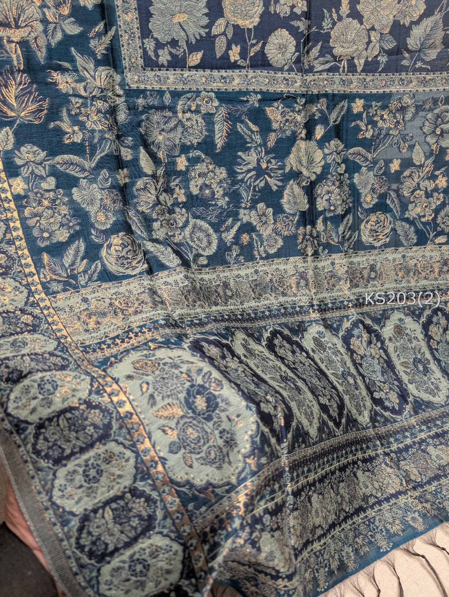 Luxury Kani Silk Shawl, Wedding Wrap Perfect Gift Made in Kashmir | KS203