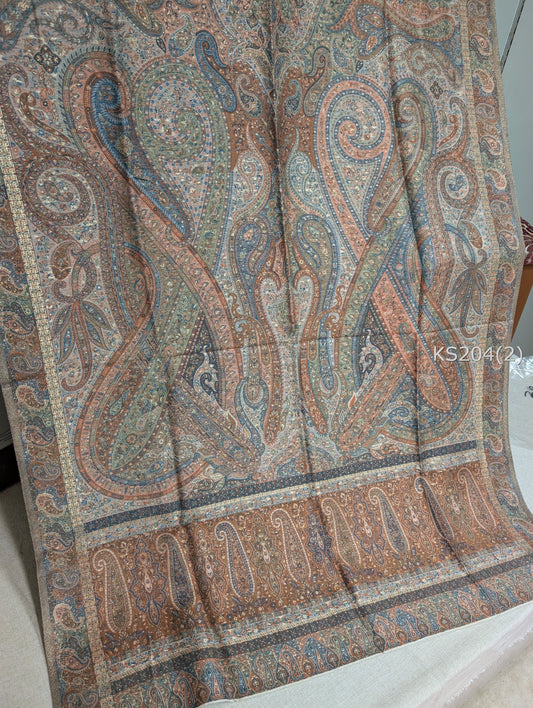 Luxury Kani Silk Shawl, Wedding Wrap Perfect Gift Made in Kashmir | KS204