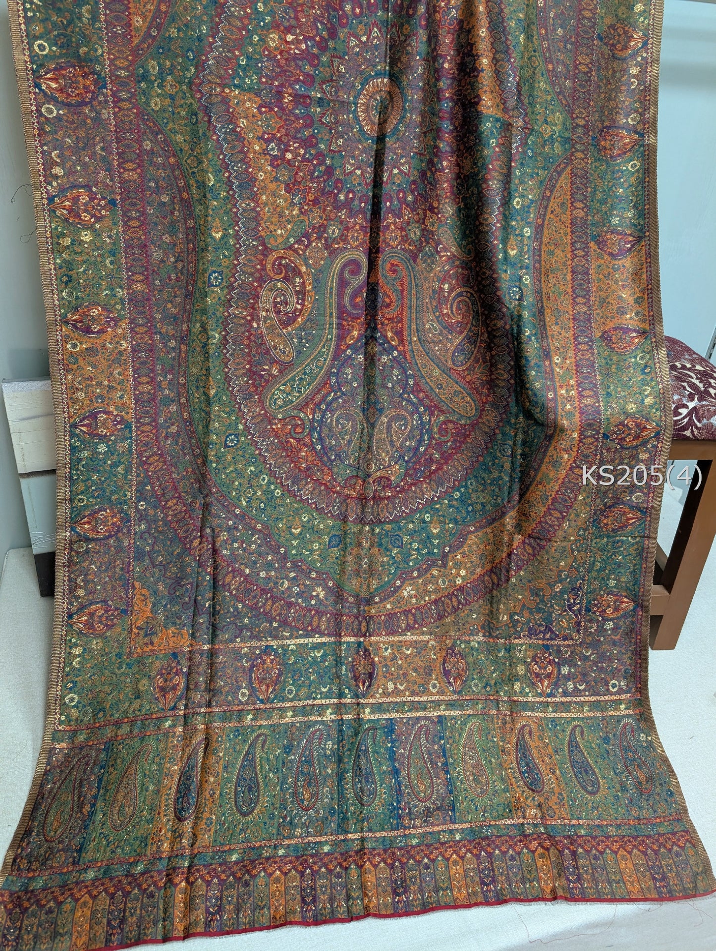 Luxury Kani Silk Shawl, Wedding Wrap Perfect Gift Made in Kashmir | KS201