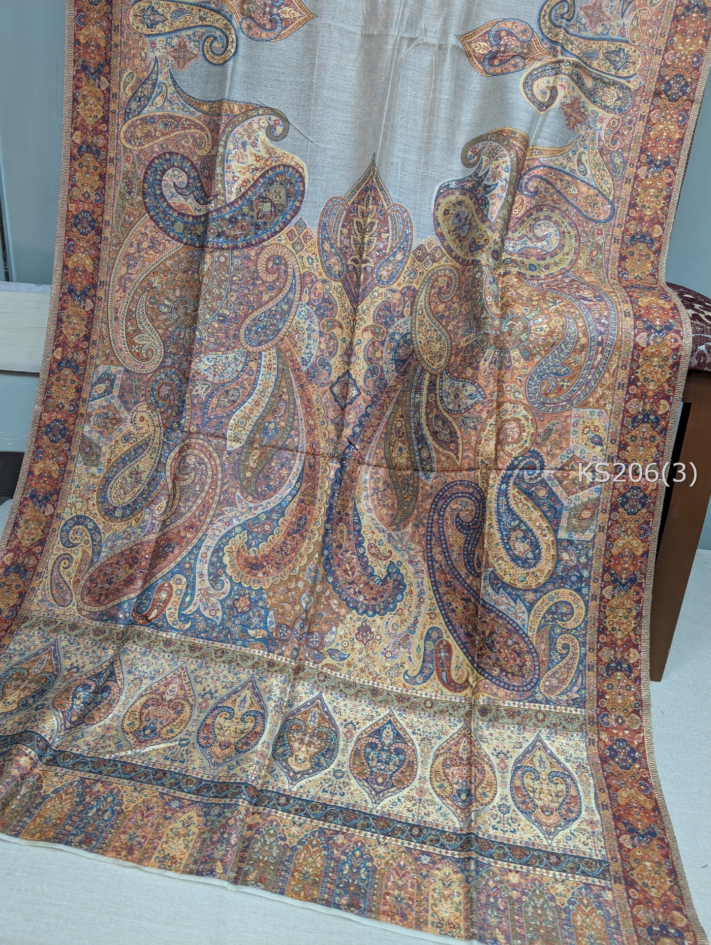 Luxury Kani Silk Shawl, Wedding Wrap Perfect Gift Made in Kashmir | KS206