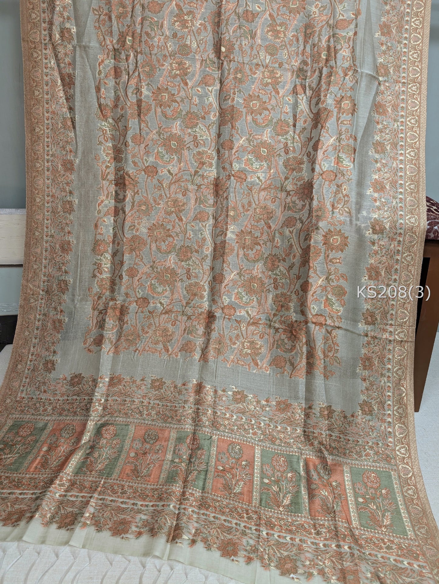 Luxury Kani Silk Shawl, Wedding Wrap Perfect Gift Made in Kashmir | KS208