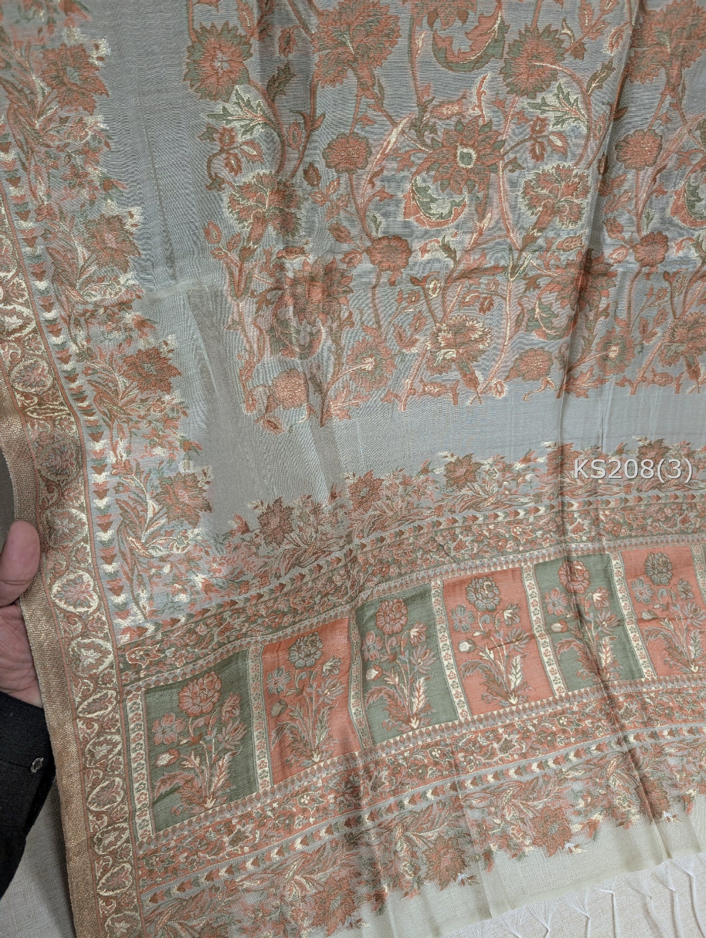 Luxury Kani Silk Shawl, Wedding Wrap Perfect Gift Made in Kashmir | KS208