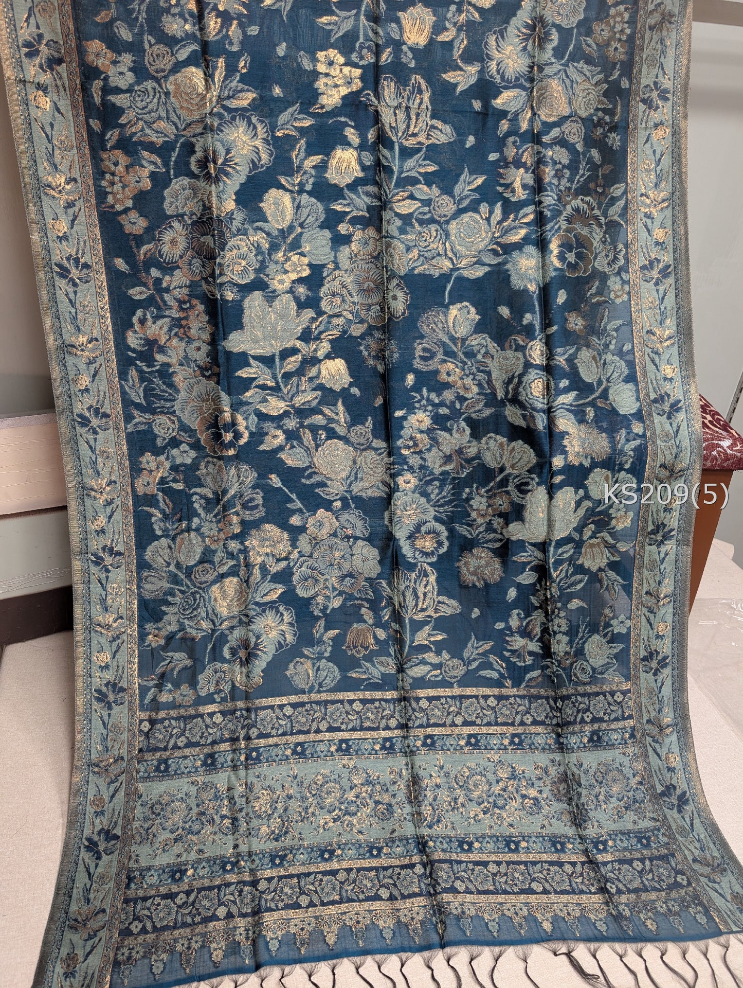 Luxury Kani Silk Shawl, Wedding Wrap Perfect Gift Made in Kashmir | KS209