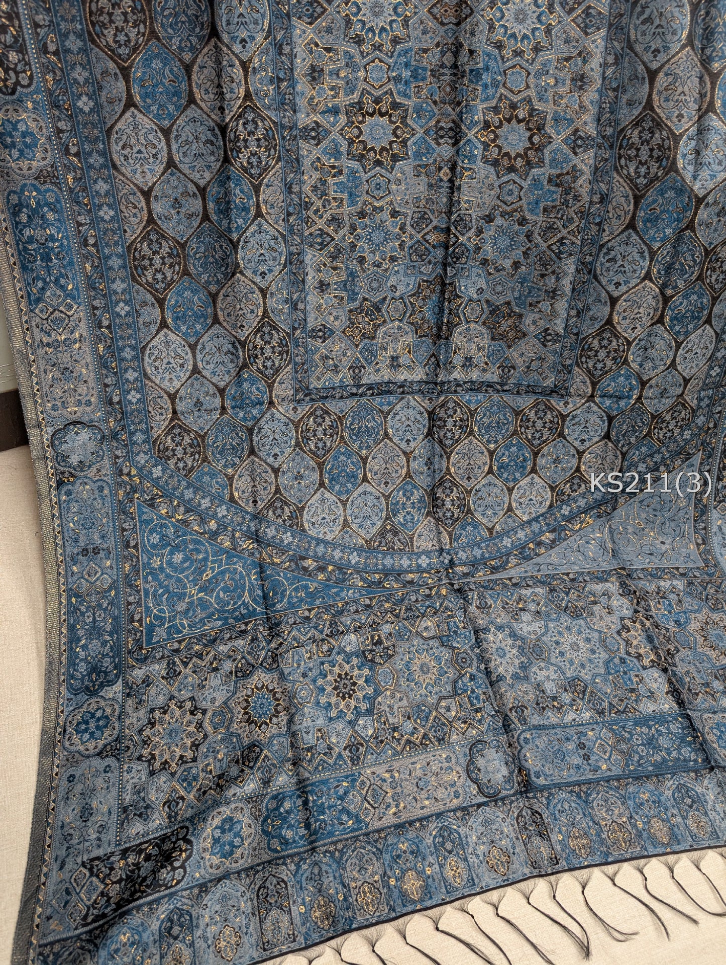 Luxury Kani Silk Shawl, Wedding Wrap Perfect Gift Made in Kashmir | KS211