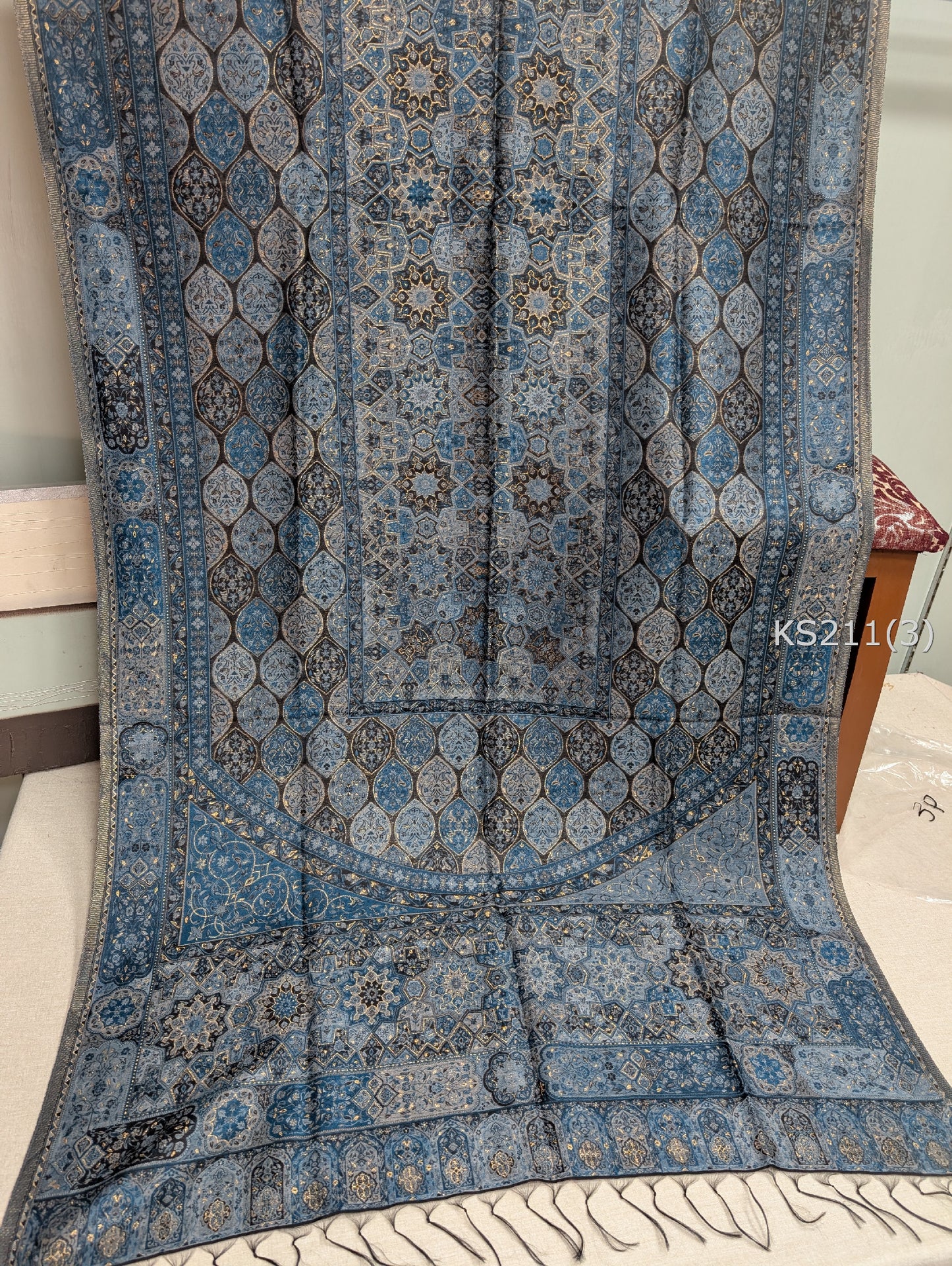 Luxury Kani Silk Shawl, Wedding Wrap Perfect Gift Made in Kashmir | KS211