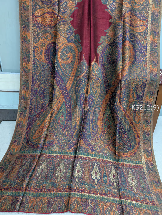Luxury Kani Silk Shawl, Wedding Wrap Perfect Gift Made in Kashmir | KS212