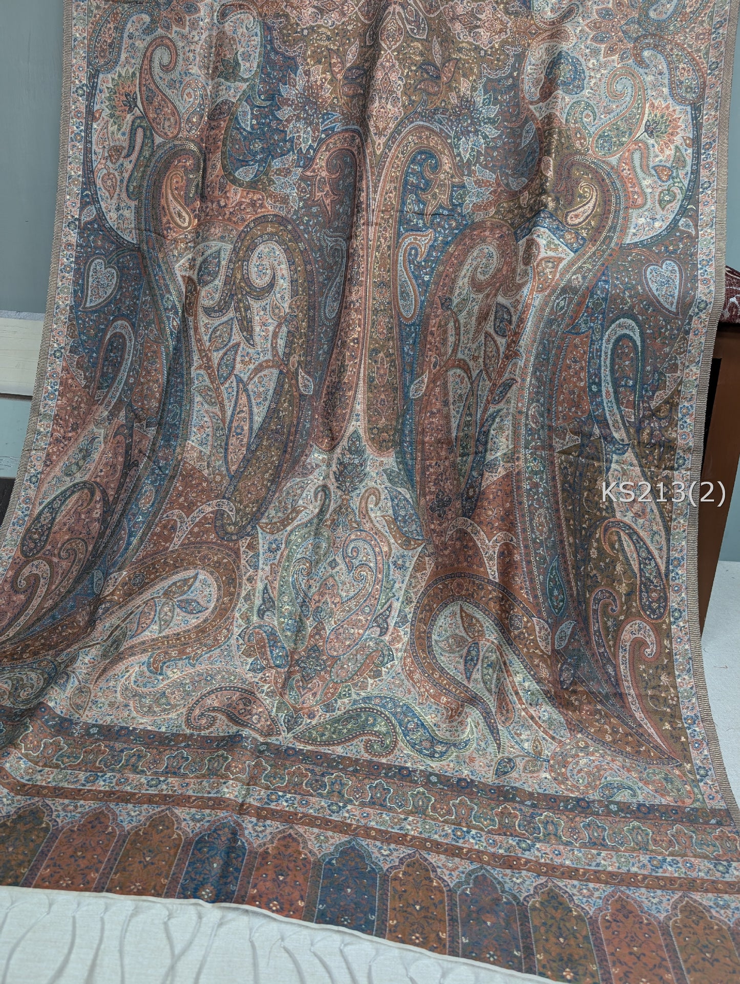 Luxury Kani Silk Shawl, Wedding Wrap Perfect Gift Made in Kashmir | KS213