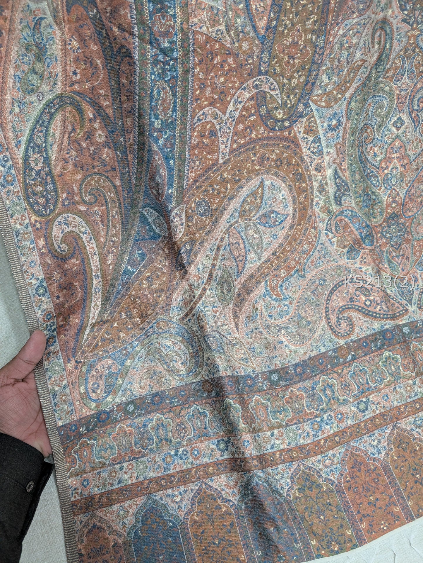 Luxury Kani Silk Shawl, Wedding Wrap Perfect Gift Made in Kashmir | KS213