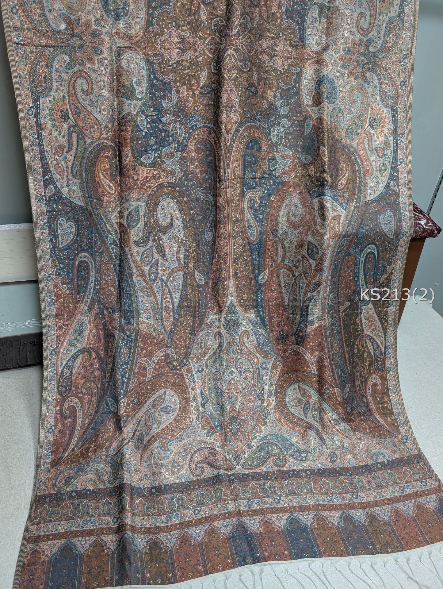 Luxury Kani Silk Shawl, Wedding Wrap Perfect Gift Made in Kashmir | KS213